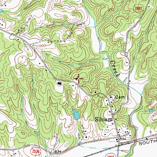 Topographic Map of Siloam United Methodist Church, NC