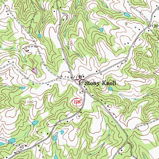 Topographic Map of Stony Knoll Cemetery, NC