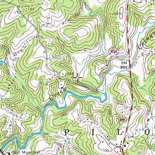Topographic Map of Toms Creek Furnace (historical), NC