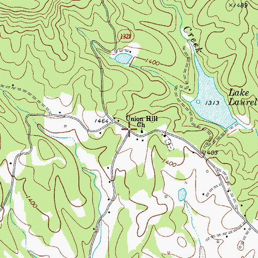 Topographic Map of Union Hill, NC