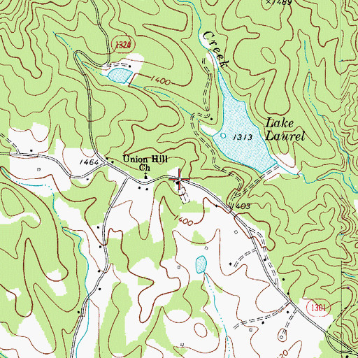 Topographic Map of Union Hill Baptist Church, NC