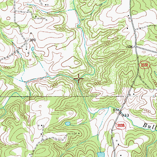 Topographic Map of Whittier Creek, NC