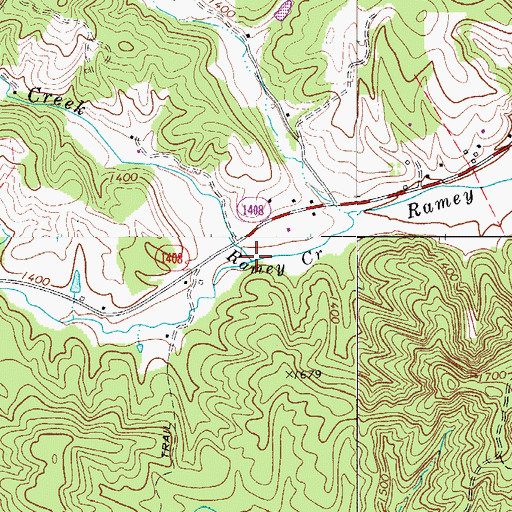 Topographic Map of Williams Creek, NC