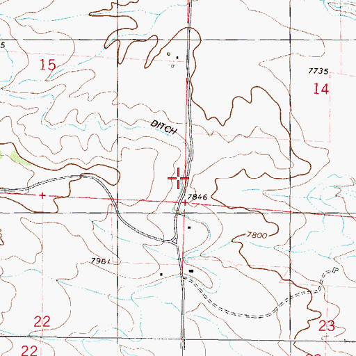 Topographic Map of Kirtz Ditch, CO
