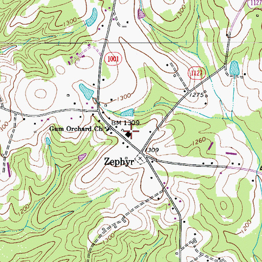 Topographic Map of Zephyr School (historical), NC