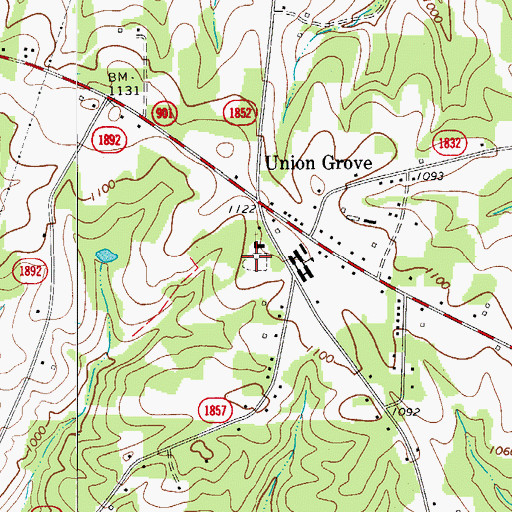 Topographic Map of Union Grove Cemetery, NC