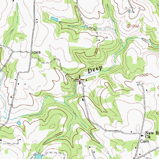 Topographic Map of Caudle Mill (historical), NC