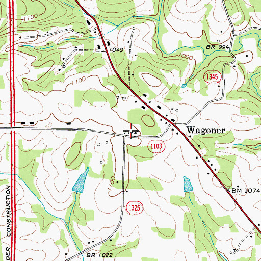 Topographic Map of Central School (historical), NC