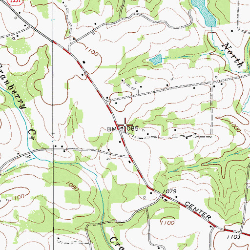 Topographic Map of Cranberry School (historical), NC