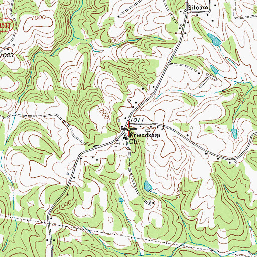 Topographic Map of Friendship, NC