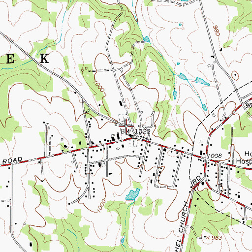 Topographic Map of Harmony Grove Cemetery, NC