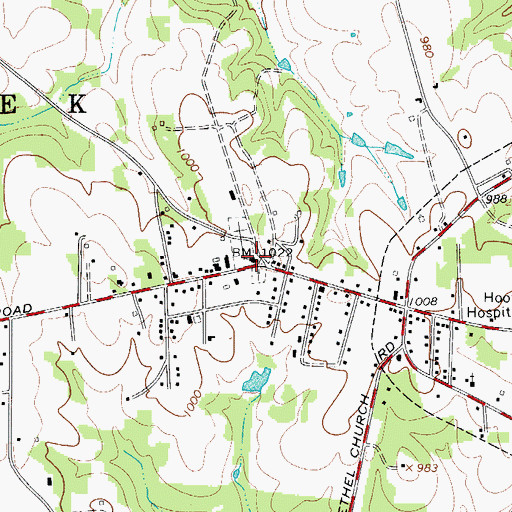 Topographic Map of Harmony Grove Friends Church, NC