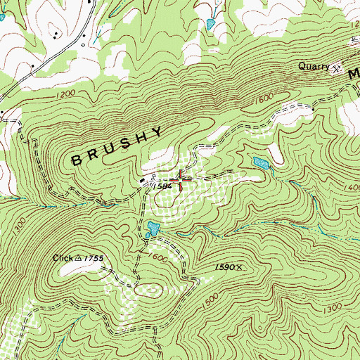 Topographic Map of Highland Orchards, NC
