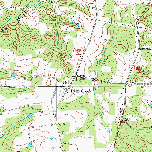Topographic Map of Holly Spring, NC
