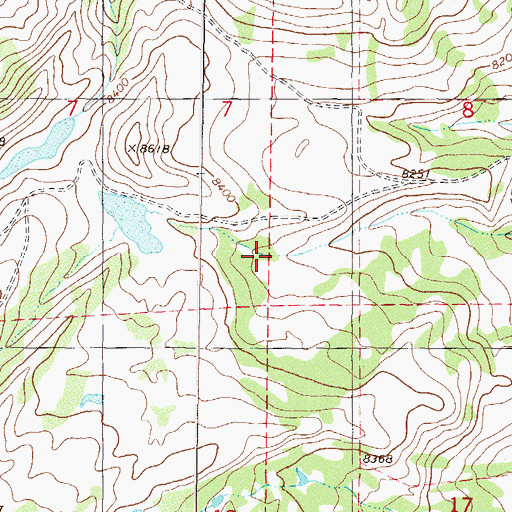 Topographic Map of Woods Ranch, CO