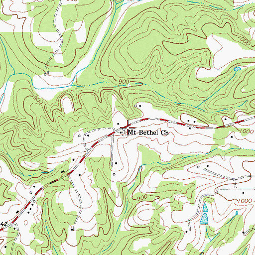 Topographic Map of Mount Bethel Cemetery, NC