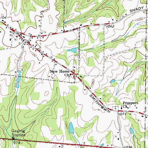 Topographic Map of New Home Cemetery, NC