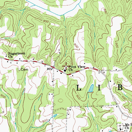Topographic Map of Pilot View Cemetery, NC