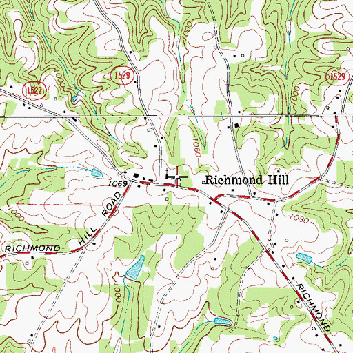 Topographic Map of Richmond Hill Cemetery, NC
