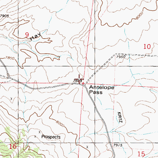 Topographic Map of Antelope Pass, CO