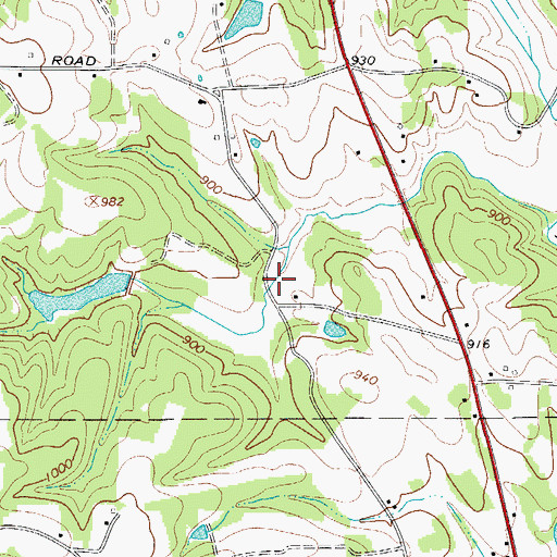 Topographic Map of Shuggarts Mill (historical), NC