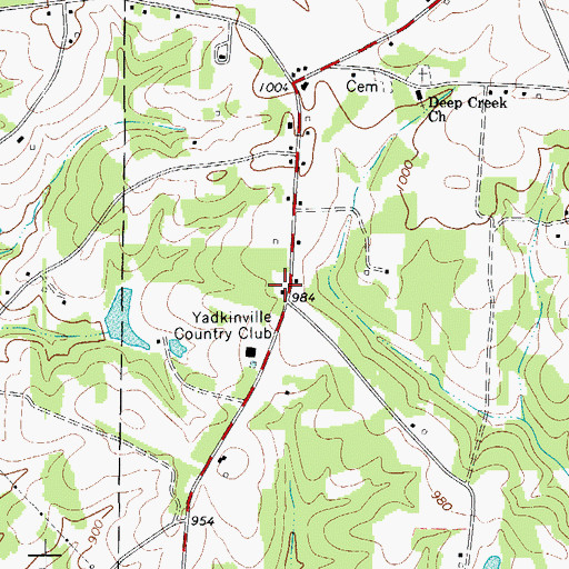 Topographic Map of Union Hill Church (historical), NC