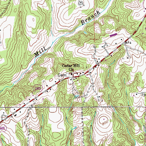Topographic Map of All Faith Mission, NC