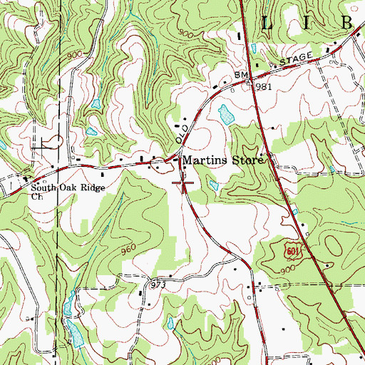 Topographic Map of Double Oak School (historical), NC