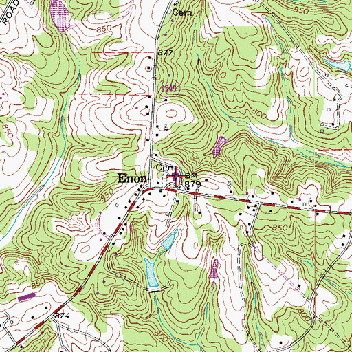 Topographic Map of Enon Baptist Church, NC