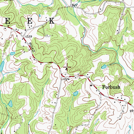 Topographic Map of Forbush Friends Church, NC