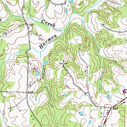 Topographic Map of Gross Mine, NC