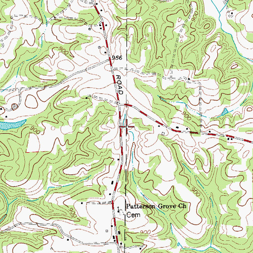 Topographic Map of Kings Knob School (historical), NC