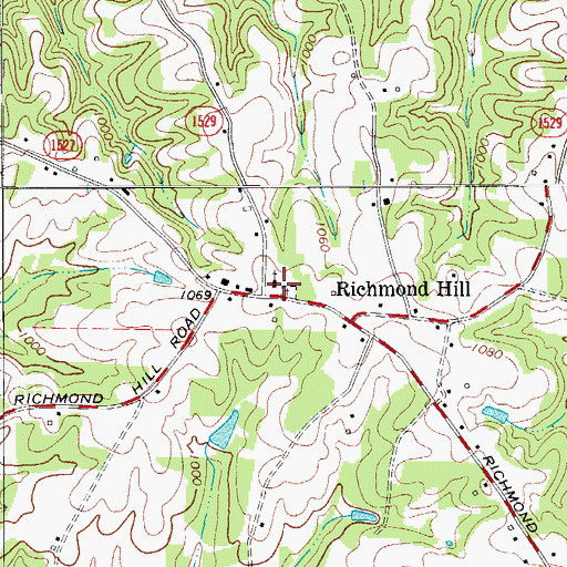 Topographic Map of Richmond Hill Baptist Church, NC
