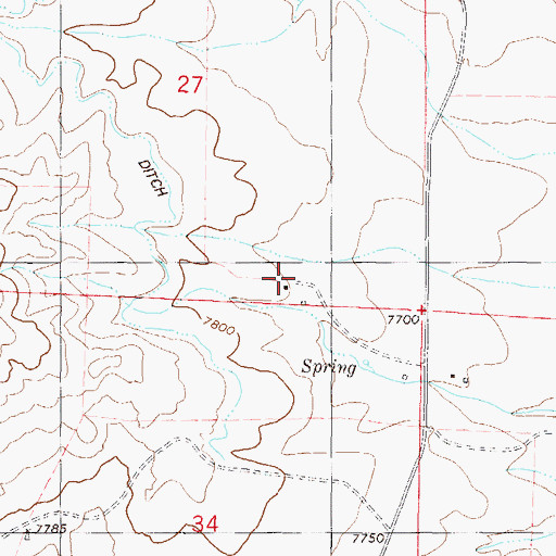Topographic Map of Whitaker Ranch, CO