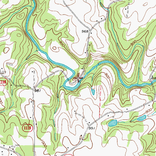 Topographic Map of Sloans Mill (historical), NC