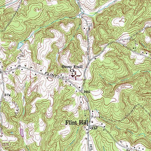 Topographic Map of Stony Knoll Cemetery, NC