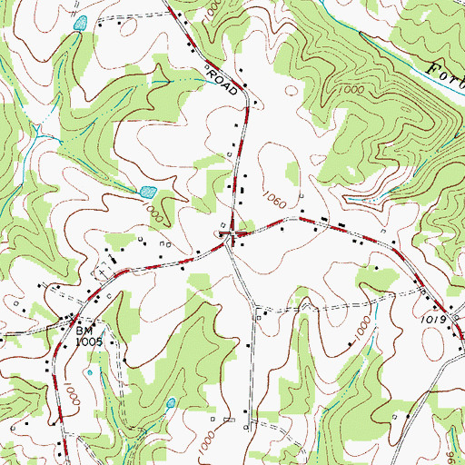 Topographic Map of Union Cross, NC