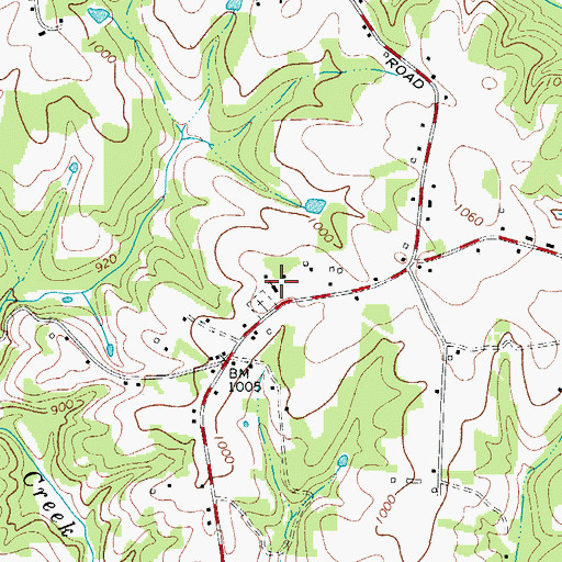 Topographic Map of Union Cross Friends Church, NC