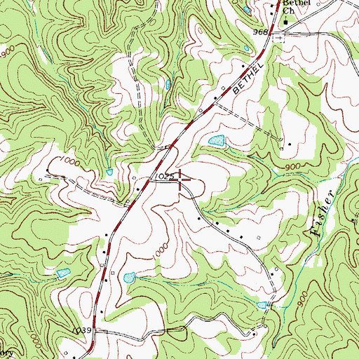 Topographic Map of Vestal School (historical), NC