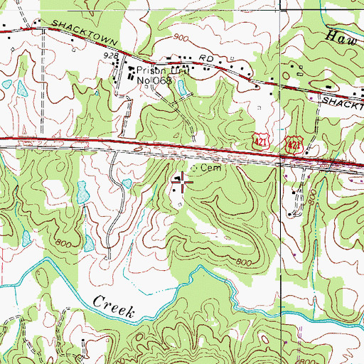 Topographic Map of Yadkin County Home (historical), NC