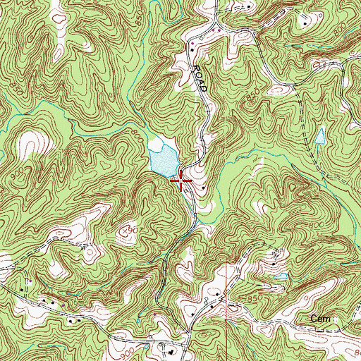 Topographic Map of Yadkin Valley Mill (historical), NC
