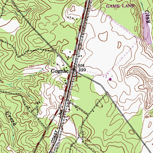 Topographic Map of Cognac Post Office (historical), NC