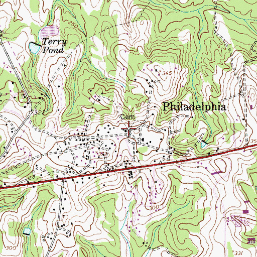Topographic Map of Philadelphia Church, NC