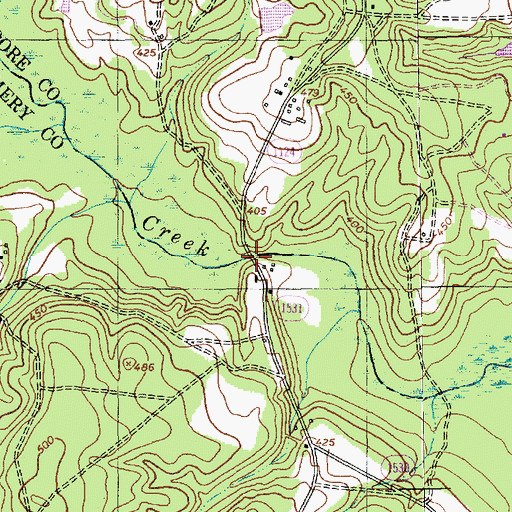 Topographic Map of Currie Bridge, NC