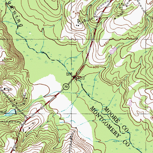 Topographic Map of Harris Bridge, NC