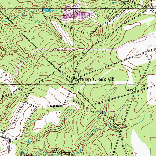Topographic Map of Deep Creek Cemetery, NC