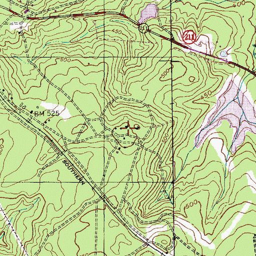 Topographic Map of Pinewood Farm, NC