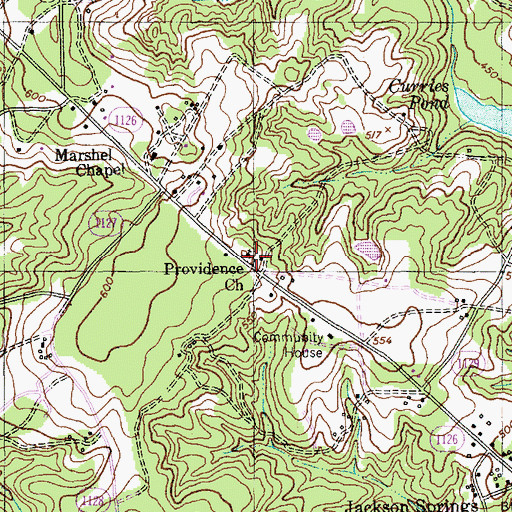 Topographic Map of Providence Cemetery, NC