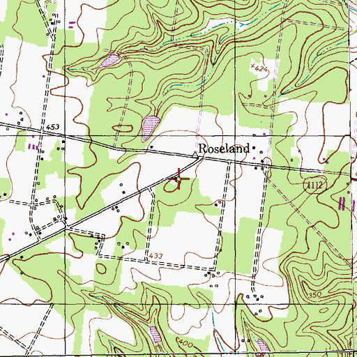 Topographic Map of Roseland Church, NC