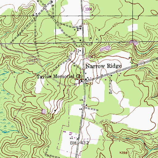 Topographic Map of Taylor Memorial Cemetery, NC